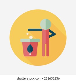 Environmental protection concept flat icon with long shadow,eps10, Doing recycle to protect our environment
