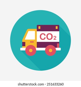 Environmental protection concept flat icon with long shadow,eps10; Reduce the use of gasoline, reduce air pollution