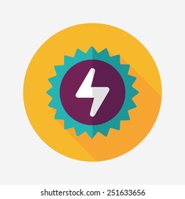 Environmental protection concept flat icon with long shadow,eps10; solar energy; saving energy