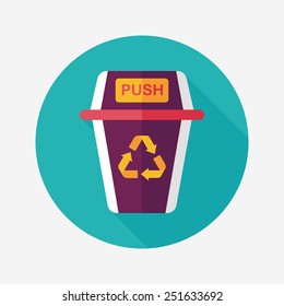 Environmental protection concept flat icon with long shadow,eps10, Doing recycle to protect our environment; recycled garbage