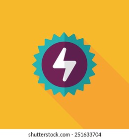 Environmental protection concept flat icon with long shadow,eps10; solar energy; saving energy