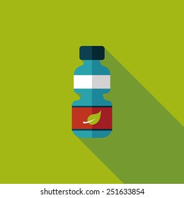 Environmental protection concept flat icon with long shadow,eps10; Recycled water bottle