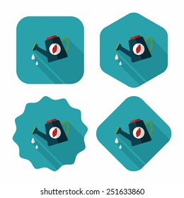 Environmental protection concept flat icon with long shadow,eps10; Protect our forests and ecological plant; watering plants