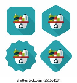 Environmental protection concept flat icon with long shadow,eps10; No chemical additives cleaners.