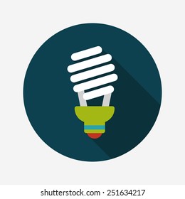 Environmental protection concept flat icon with long shadow,eps10; Saving energy, turning off lights