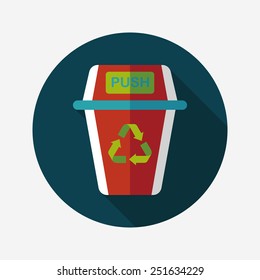 Environmental protection concept flat icon with long shadow,eps10, Doing recycle to protect our environment; recycled garbage