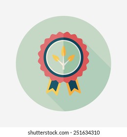 Environmental protection concept flat icon with long shadow,eps10; Environmental Award