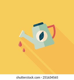 Environmental protection concept flat icon with long shadow,eps10; Protect our forests and ecological plant; watering plants