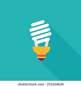 Environmental protection concept flat icon with long shadow,eps10; Saving energy, turning off lights