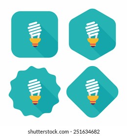 Environmental protection concept flat icon with long shadow,eps10; Saving energy, turning off lights