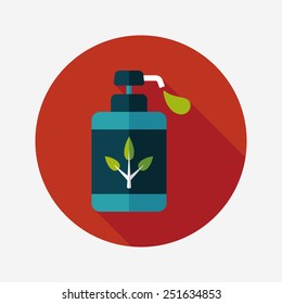 Environmental protection concept flat icon with long shadow,eps10; No chemical additives cleaners.