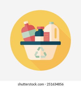 Environmental protection concept flat icon with long shadow,eps10; No chemical additives cleaners.