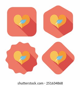 Environmental protection concept flat icon with long shadow,eps10; Sincerely protect our environment; heart concept