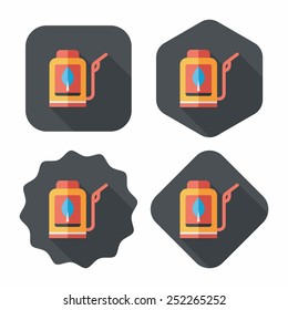 Environmental protection concept flat icon with long shadow,eps10; Reduce the use of gasoline, reduce air pollution