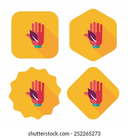 Environmental protection concept flat icon with long shadow,eps10; Saving energy to protect our environment