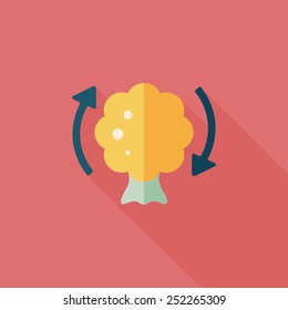 Environmental protection concept flat icon with long shadow,eps10; Protect our forests and ecological plant.