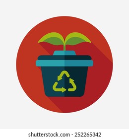 Environmental protection concept flat icon with long shadow,eps10; Protect our forests and ecological plant.