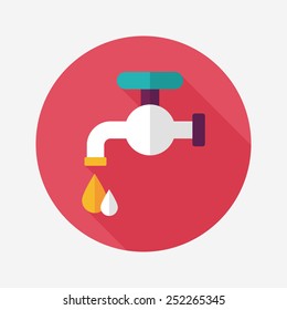 Environmental protection concept flat icon with long shadow,eps10; Conserve water, protect the environment.