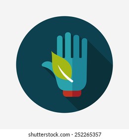 Environmental protection concept flat icon with long shadow,eps10; Saving energy to protect our environment