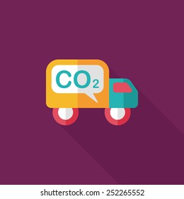Environmental protection concept flat icon with long shadow,eps10; Reduce the use of gasoline, reduce air pollution