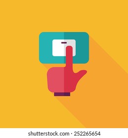 Environmental protection concept flat icon with long shadow,eps10; Saving energy, turning off lights