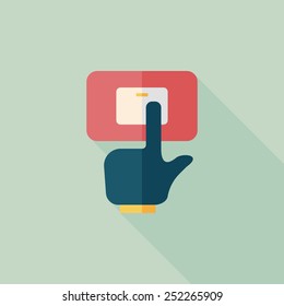 Environmental protection concept flat icon with long shadow,eps10; Saving energy, turning off lights
