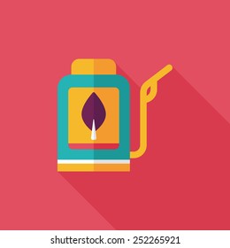 Environmental protection concept flat icon with long shadow,eps10; Reduce the use of gasoline, reduce air pollution