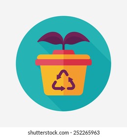 Environmental protection concept flat icon with long shadow,eps10; Protect our forests and ecological plant.