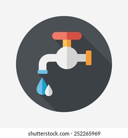 Environmental protection concept flat icon with long shadow,eps10; Conserve water, protect the environment.