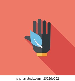 Environmental protection concept flat icon with long shadow,eps10; Saving energy to protect our environment