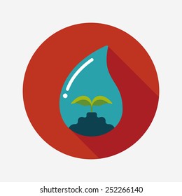 Environmental protection concept flat icon with long shadow,eps10; Conserve water, protect the environment.
