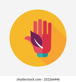 Environmental protection concept flat icon with long shadow,eps10; Saving energy to protect our environment