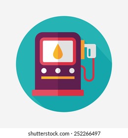 Environmental protection concept flat icon with long shadow,eps10; Reduce the use of gasoline, reduce air pollution