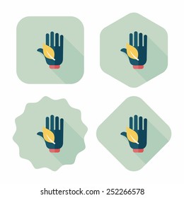 Environmental protection concept flat icon with long shadow,eps10; Saving energy to protect our environment