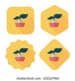 Environmental protection concept flat icon with long shadow,eps10; Protect our forests and ecological plant.