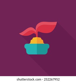 Environmental protection concept flat icon with long shadow,eps10; Protect our forests and ecological plant.