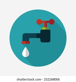 Environmental protection concept flat icon with long shadow,eps10; Conserve water, protect the environment.