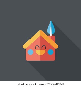 Environmental protection concept flat icon with long shadow,eps10; greenhouses; green house