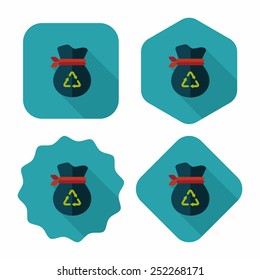 Environmental protection concept flat icon with long shadow,eps10, Doing recycle to protect our environment