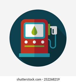 Environmental protection concept flat icon with long shadow,eps10; Reduce the use of gasoline, reduce air pollution
