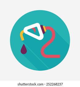 Environmental protection concept flat icon with long shadow,eps10; Reduce the use of gasoline, reduce air pollution