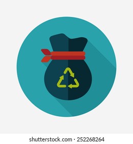 Environmental protection concept flat icon with long shadow,eps10, Doing recycle to protect our environment