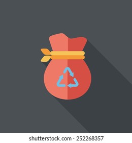 Environmental protection concept flat icon with long shadow,eps10, Doing recycle to protect our environment