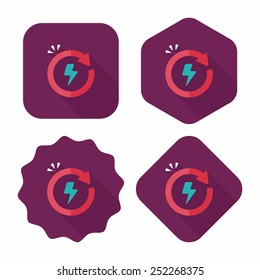 Environmental protection concept flat icon with long shadow,eps10; Renewable energy; Recycled energy