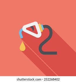 Environmental protection concept flat icon with long shadow,eps10; Reduce the use of gasoline, reduce air pollution