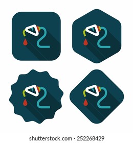 Environmental protection concept flat icon with long shadow,eps10; Reduce the use of gasoline, reduce air pollution