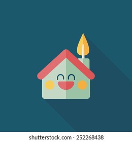 Environmental protection concept flat icon with long shadow,eps10; greenhouses; green house