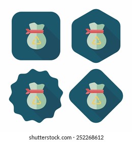 Environmental protection concept flat icon with long shadow,eps10, Doing recycle to protect our environment