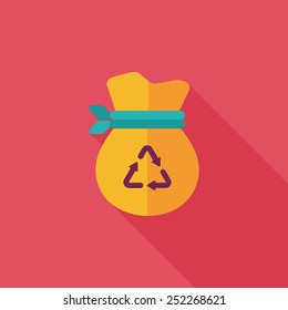 Environmental protection concept flat icon with long shadow,eps10, Doing recycle to protect our environment