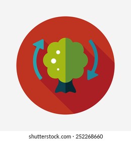 Environmental protection concept flat icon with long shadow,eps10; Protect our forests and ecological plant.
